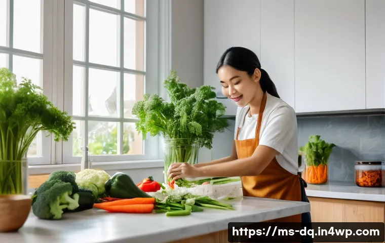 밀프렙 식사 준비를 위한 시간표 만들기 - A bright, modern Malaysian kitchen scene showing a young adult woman preparing meal prep on a Sunday...